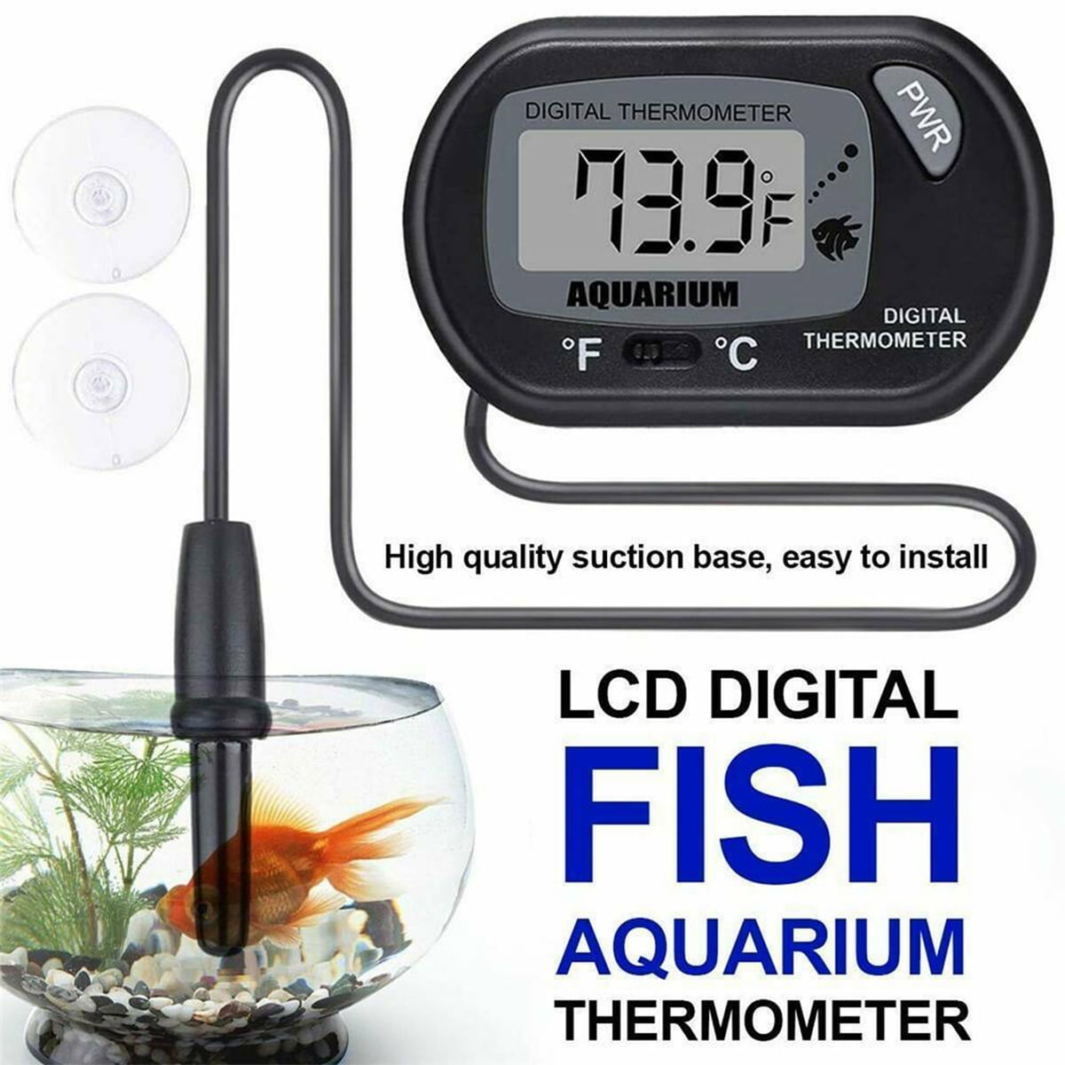 LCD Digital Aquarium Thermometer Reptile Fish Tank Water Meter