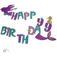 thumbnail image 3 of Mermaid Magical Sparkle Feliz Cumpleaños Banner Favor Mermaid Tema Decoración Fiesta Suministros Afortunado Sencillez, 3 of 5