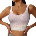 thumbnail image 2 of Uemuo Glitter Light Pearl Pattern Women's Sports Bra - High Impact Support, Breathable, and Comfortable Athletic Bra for Running, Yoga, and Workouts, 2 of 9