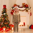 thumbnail image 2 of Christmas Pjs Family Velvet Pajamas Long Sleeve Button down Sleepwear Warm Pajamas Holiday Family Pajamas, 2 of 4