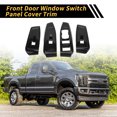 thumbnail image 3 of Unique Bargains 1 Set Front Door Window Switch Panel Cover Trim for Ford for Ranger 2023-2024 Master Power Window Switch Cover Trim Carbon Fiber Pattern ABS Black, 3 of 6