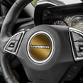 thumbnail image 3 of IPG Compatible with 2017-2024 Camaro Carbon Fiber Steering Wheel Accent Decal Cover Chevy Wrap Skin Do it Yourself Kit Decorative Stickers (Metallic Gold), 3 of 6