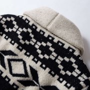 Men's Thickened Argyle Knit Sweater Coat Long Sleeve Lapel Collar V Neck Button Down Color Block Cardigan Outerwear Beige L