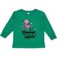 thumbnail image 3 of Inktastic Be a Flamingo in a Flock of Pigeons with Flowers Girls Long Sleeve Toddler T-Shirt, 3 of 5