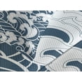 thumbnail image 4 of Ambesonne Japanese Wave Quilted Bedspread Set 3 Pcs, River Storm Retro, Queen Size, Slate Blue White, 4 of 5