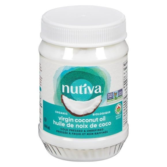 Nutiva Organic Coconut Oil, Organic, Non-GMO, Virgin Coconut oil - Non-hydrogenated, No cholesterol & Made from fresh coconuts 444 mL