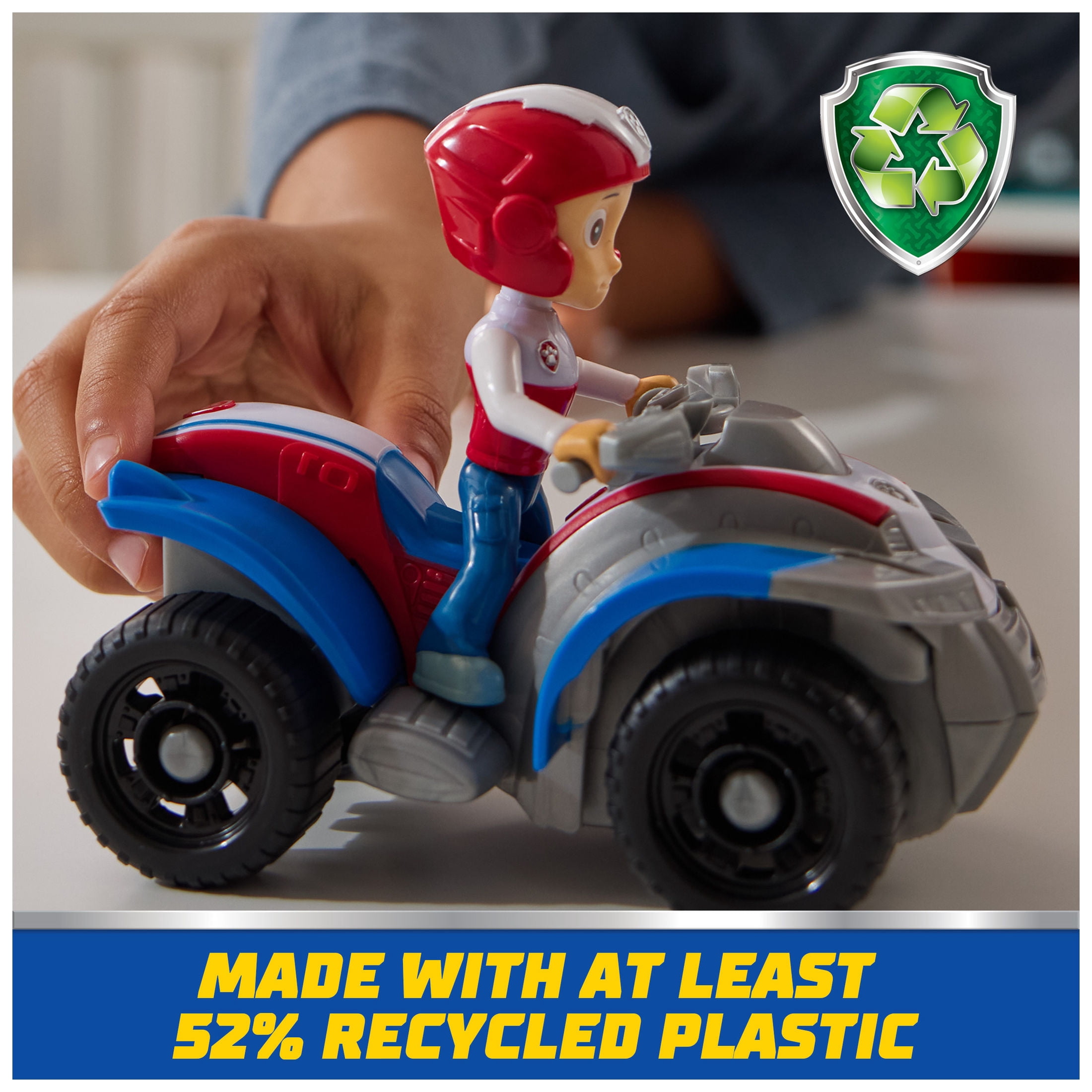 PAW Patrol ATV Vehicle with Collectible Ryder Figure, Sustainably Minded Toys for Kids Ages 3+