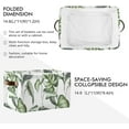 thumbnail image 2 of Coolnut Foldable Storage Bins Tropical Green Large Leaves Fabric Storage Baskets Collapsible Decorative Baskets Closet Organizer Bins with PU Handles for Shelves Home Closet-2Pack Decor Gifts, 2 of 7