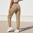 thumbnail image 6 of Titcea Cargo Pants Women High Waisted Drawstring Solid Color Casual Straight-Leg Pants with Multi Pockets Lightweight Comfy Summer Cargo Pants, 6 of 6