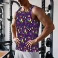thumbnail image 5 of Gukieu Mardi Gras and Donuts Print Men's Quick Dry Fitness Vest, Round Neck Sleeveless Fitness Bodybuilding Top-4X-Large, 5 of 7