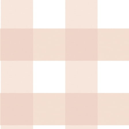 Chesapeake Amos Light Pink Gingham Prepasted High Performance Wallpaper, 20.5-in by 33-ft, 56.4 sq. ft.