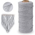 thumbnail image 1 of Cuerda de algodón de macramé gris Cuerda de algodón suave sin teñir de 4 capas de 3 mm para bricolaje, colgadores de plantas, tejer, colgadores de pared, proyectos decorativos (3 mm de grosor) esquí esquí Gafas de esquí, 1 of 5