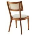 thumbnail image 5 of Caledonia Fabric Upholstered Wood Dining Chair Set of 2 in Walnut Beige, 5 of 10