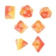 thumbnail image 1 of Juego de 7 dados acrílicos con números poliédricos para juegos de casino. Rojo amarillo, 1 of 9