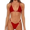 thumbnail image 5 of 1 Set Women Bikini Set High Waist Low-cut Halter Neck Swimming Lady Swimsuit Water Sports Clothes, 5 of 7