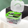 thumbnail image 5 of Durable Green Plastic Storage Box with Double Layer Design for Home and School Use 3Pcs, 5 of 6