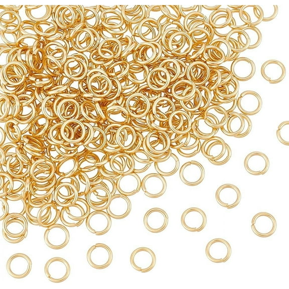 300Pcs Real 24K Gold Plated Stainless Steel 6mm Round Jump Rings