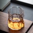 thumbnail image 3 of Vaso con textura de corteza, vaso de vidrio transparente de 300 ml for agua, zumo, bebidas y whisky., 3 of 5
