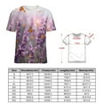 thumbnail image 2 of Lavender T-Shirt O Neck Retro Print Big Size T-Shirts Short Sleeve Tees Womens Pretty Design, 2 of 5