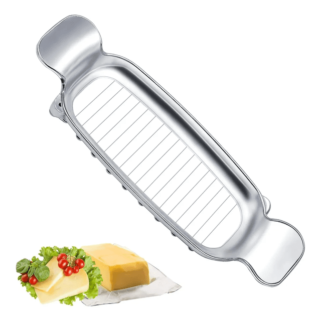 Cortador De Queso Con Alambre Rebanador De Queso De Acero In Xtellar Plateado