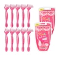 thumbnail image 2 of Elegant Choise 10Pcs Razors for Women 5-Blade Disposable Manual Razor Sensitive Skin, Pink, 2 of 10