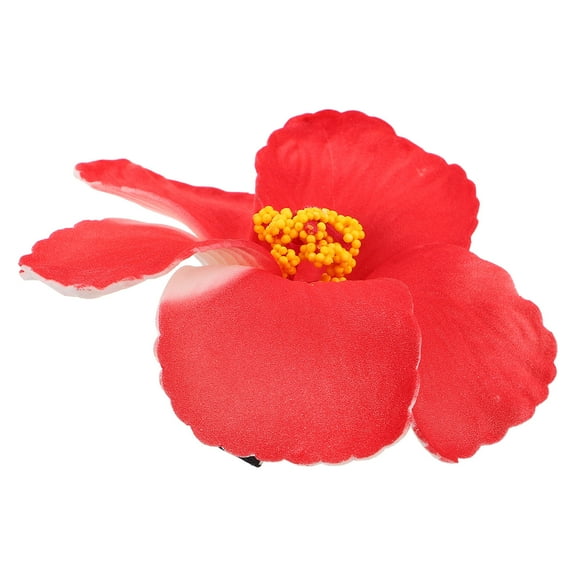 EXHUMKY Hibiscus Flower Hair Clip For Women With Red Boho Style Hair Decoration For Luau Parties 1Set