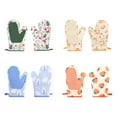 thumbnail image 6 of PGYONG Oven Mitts Gloves 1 Pair Heat Resistant 480 ℉ Non Slip Clear Silicone Printed Christmas Kitchen Women Men Cooking Baking Barbecue Machine Washable (Christmas,Gray Mittens), 6 of 7