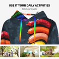 thumbnail image 4 of Kdxio Rainbow Sausages On Dark Slate Print Womens Oversized Hoodies Sweatshirts Hooded Pullover Tops Sweaters Casual-X-Large, 4 of 7