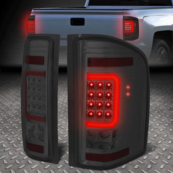 Nuvision LED Red C-Tube Bar Tail Brake Light Lamp Smoke Lens for 07-14 Chevy Silverado