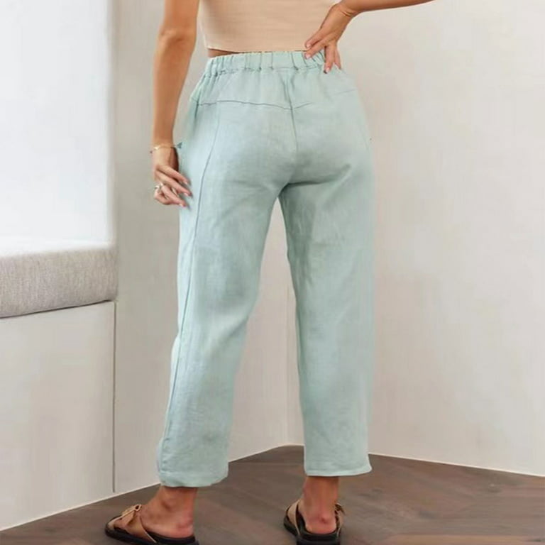Bigersell Pant Leggings for Women Full Length Pants Women Casual Solid Pants  Comfortable Elastic Cropped Pants Pant Leggings for Ladies 