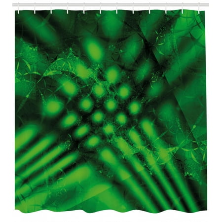 Lime Green Shower Curtain Psychedelic Abstract Blurry Shade