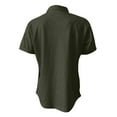 thumbnail image 5 of VSSSJ Men's Fashion Shirts Relaxed Fit Solid Color Texture Button Short Sleeve Collared Tee Shirts Casual Stylish Street Walking Top Blouse Army Green M, 5 of 5