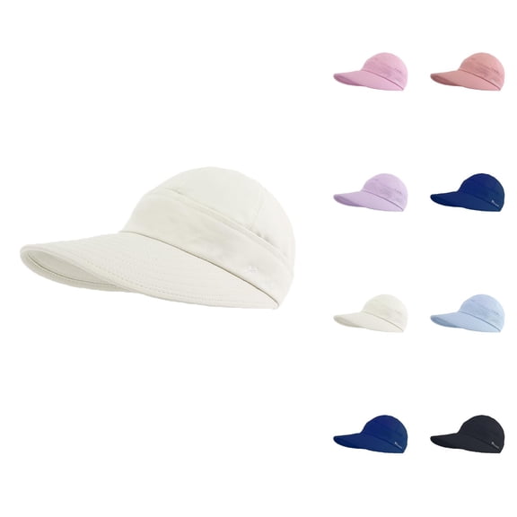 Sun Hats for Women Wide Brim Visor Uv Protection Dual Purpose Hat Packable Cap Summer Beach Hat