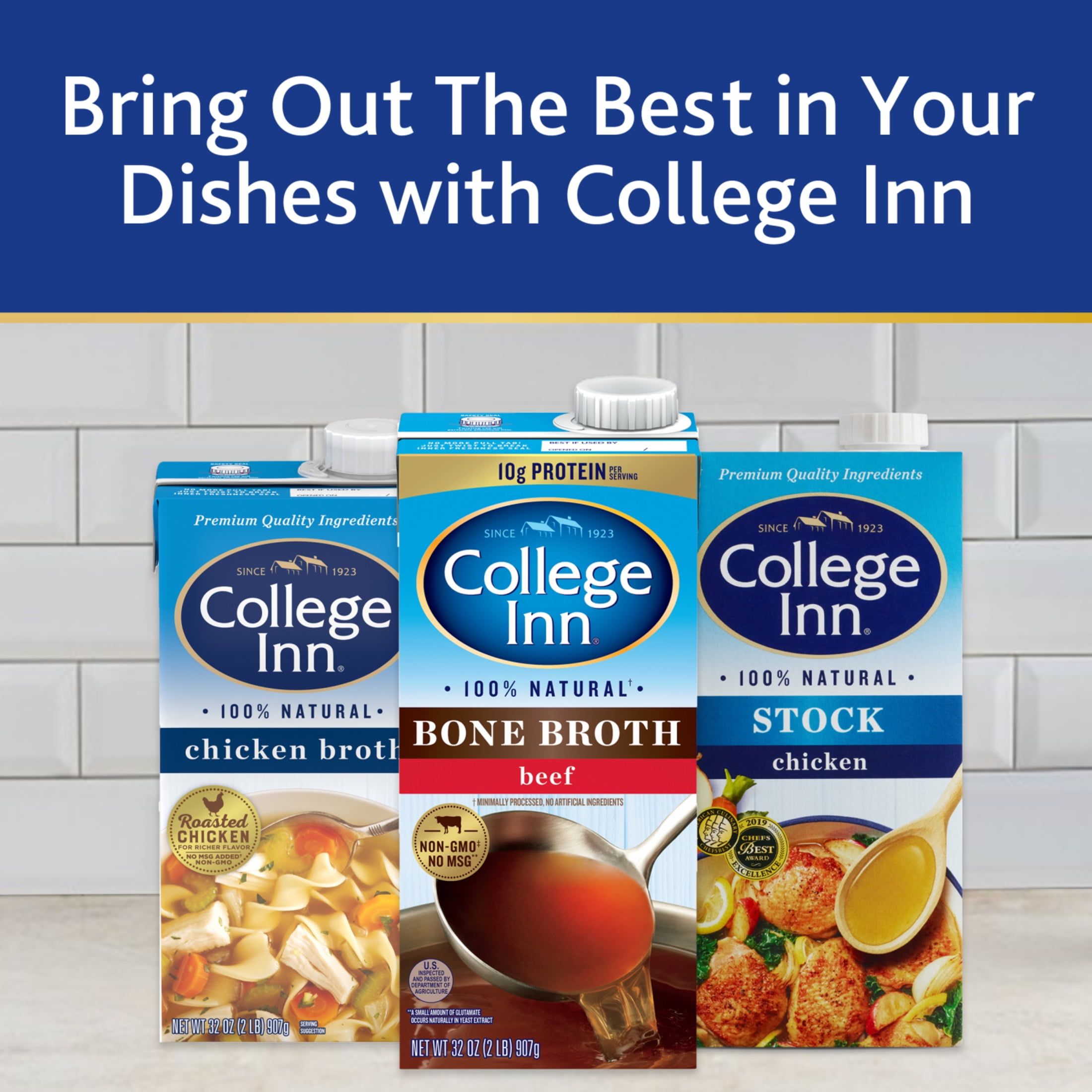 (12 pack) College Inn 40% Less Sodium Chicken Broth, 32 oz Carton