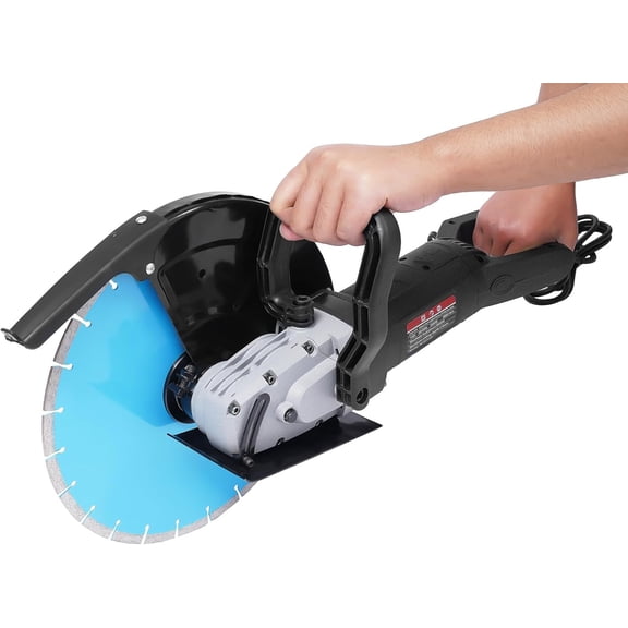 Electric Concrete Saw 14 Inch Blade, Concrete Cutting Saw with Power Adapter & Water Pipe Circular Saw Cutter for Metal Granite Porcelain Wood Reinforced Concrete-Machine Turned Inwards