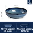 thumbnail image 2 of 30oz Pasta bowls set - 8" serving bowls - salad bowl set of 4 - Large ceramic Dinner bowls - Microwave safe Perfect for Housewarming, Thanksgiving, Christmas-Royal Blue, 2 of 12