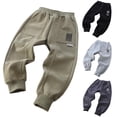 thumbnail image 4 of ZACPNCV Boys Baggy Sweatpants Straight Wide Leg Open Bottom Casual Pants Elastic Waist Workout Athletic Joggers Pockets Sweat Pants Green 9-11 Years, 4 of 4
