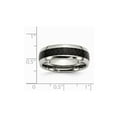 thumbnail image 2 of Mens Chisel 8mm Stainless Steel and Carbon Fiber Wedding Band Ring for Men, 2 of 7