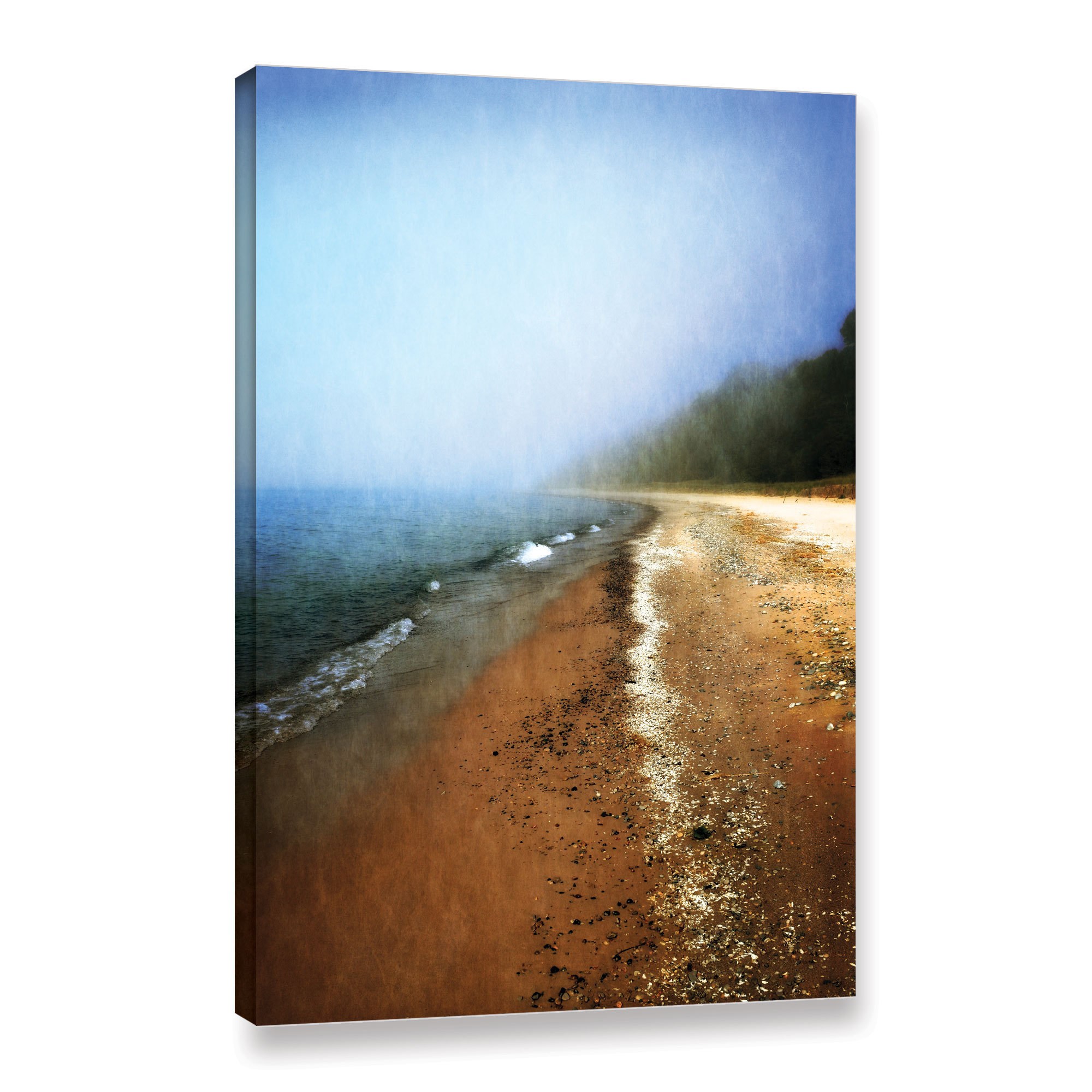 ArtWall Kevin Calkins "Foggy Day at the Beach" Gallery-Wrapped Canvas