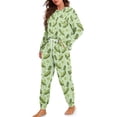 thumbnail image 2 of FOR U DESIGNS Green Cucumber Pjs Sets for Women Long Pants and Tops 2PCS Size M Pjs Comfortable Lounge Set with Drawstring for Women Long Sleeve Sleepwear Pajamas, 2 of 6
