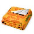 thumbnail image 3 of ZNDUO Lightweight Microfiber Bed Blanket, Orange Ink Abstract Pattern Super Soft Flannel Cozy Throw Blankets, 40"x30", 3 of 8
