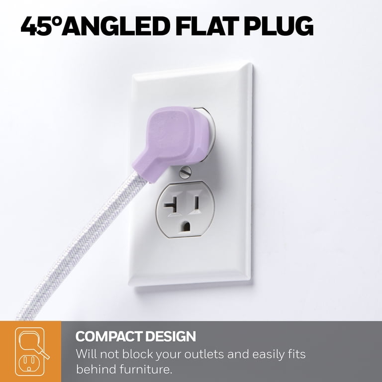 2-in-1 Power Strip and Surge Protector with USB Ports, Pink photo 4