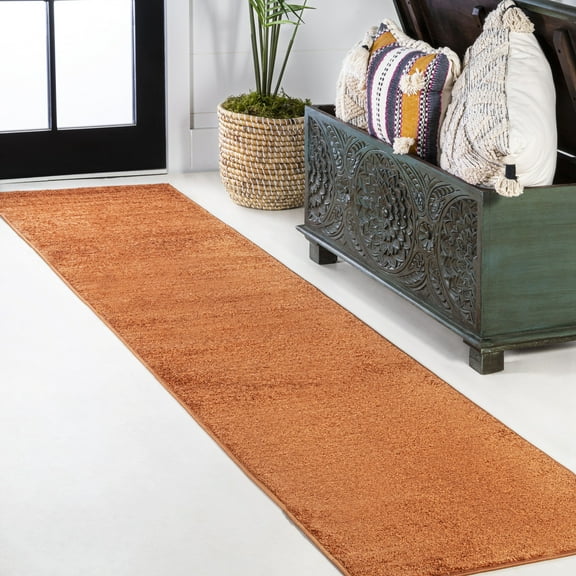JONATHAN Y SUPERSOFT 2 x 16 Runner Rug, Haze - Orange, SEU100M-216