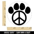 thumbnail image 2 of Paw Print Dog Cat Peace Sign Self-Inking Rubber Stamp Ink Stamper - Lime Green Ink - Small 3/4 Inch, 2 of 7