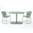 thumbnail image 6 of Monica Bistro Set with Table and 2 Chairs, Green Metal Patio Furniture Set for Garden Balcony Porch Deck, Outdoor Dining Seating Set of 3, 6 of 9