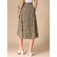 thumbnail image 4 of DARING DIVA Women's Tie Front Split Floral Wrap Midi Skirts S Khaki, 4 of 6