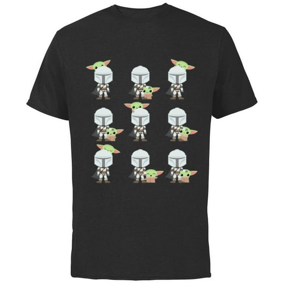 Star Wars The Mandalorian Expressions of the Child - Short Sleeve Cotton T-Shirt for Adults - Customized-Black