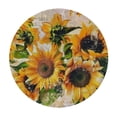 thumbnail image 2 of JEUXUS Vintage Sunflower Round Tablecloth Washable Reusable Decoration Table Cover for Kitchen Party White, 2 of 7