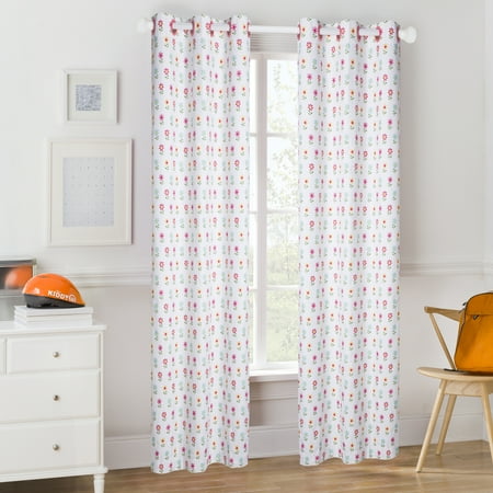 - Mainstays Kids Colorful Flower Room Darkening Coordinating Window Curtain
