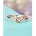 thumbnail image 2 of HeartsAndYou 1.2ct Natural Morganite Diamond Ring Swirl Twist Stylish 14k SOLID Rose Gold, 2 of 9